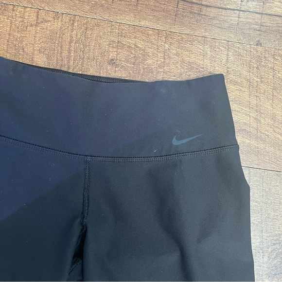 Nike Womens cropped recycled polyester spandex gray black leggings Small - Picture 8 of 11